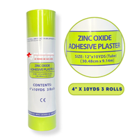 ZINC OXIDE ADHESIVE PLASTER - 4" X 10 YRDS (3 ROLLS)