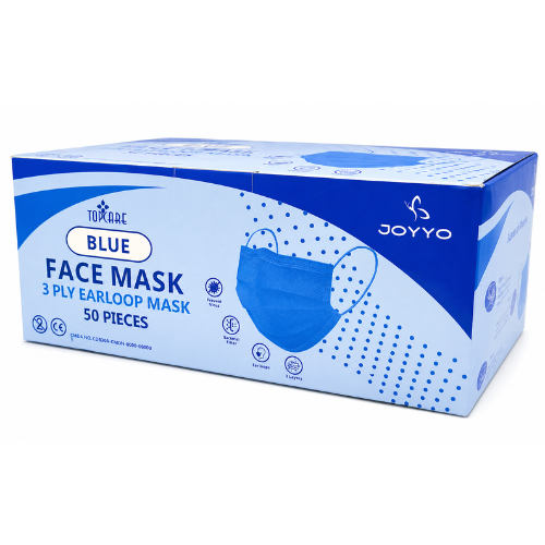 FACEMASK, EARLOOP, 3 PLY